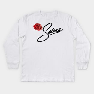 Selena Quintanilla Como La Flor Kids Long Sleeve T-Shirt